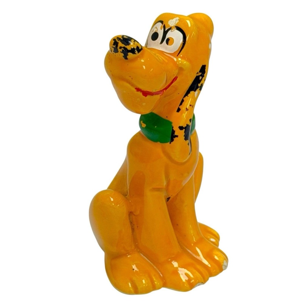 Vintage 1960s Pluto Porcelain Ceramic Figurine Walt Disney Figurine 2.375" READ!